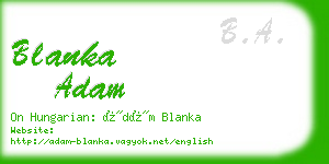 blanka adam business card